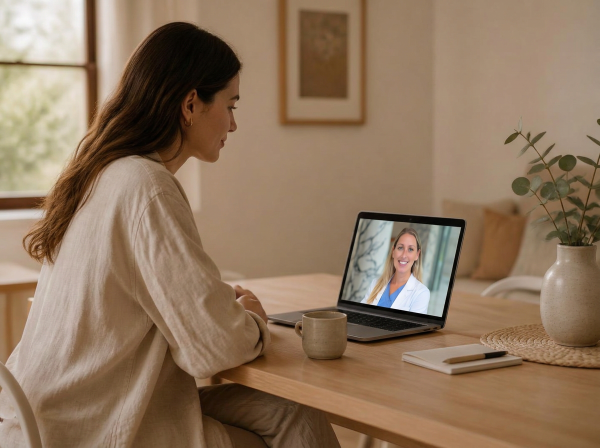 Patient meeting with a Beyond Health provider during a secure telehealth video visit